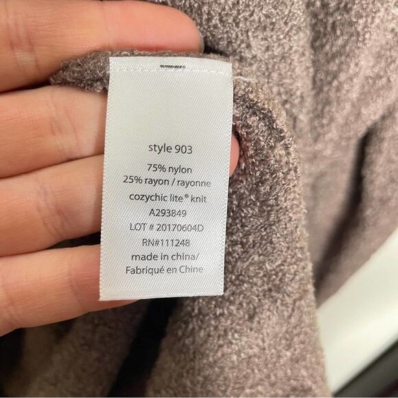 BAREFOOT DREAMS Cozychic Lite Island Wrap Cocoa Brown Sz S/M {3D28} - Picture 5 of 5